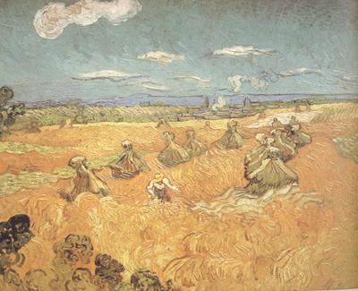 Vincent Van Gogh Wheat Stacks wtih Reaper (nn04)